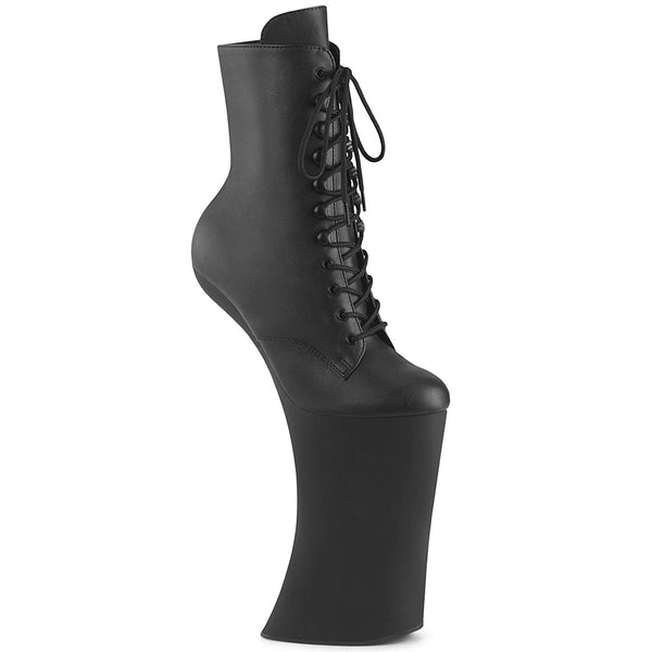 FORBIDDEN-1020 Plateau Pony Stiefeletten - Schwarz Matt von Pleaser