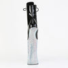 FORBIDDEN-1020BEJ Plateau Pony Stiefeletten - Schwarz Lack/Silber Strass von Pleaser – Ansicht 4