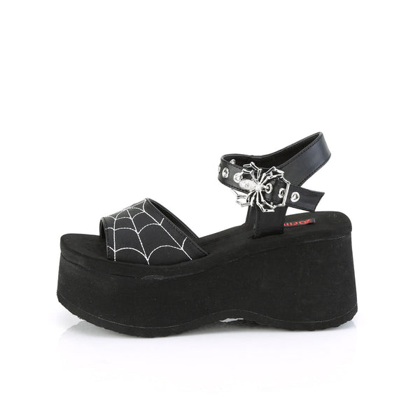 FUNN-10 Plateau Sandaletten Gothic Spinnennetz schwarz von DemoniaCult – Ansicht 3