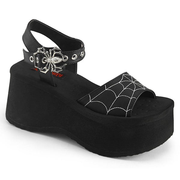 FUNN-10 Plateau Sandaletten Gothic Spinnennetz schwarz von DemoniaCult