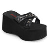 FUNN-29 Plateau Sandaletten Schwarz Matt | DemoniaCult