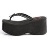 FUNN-33 Plateau Pantoletten Flip-Flop schwarz von DemoniaCult – Ansicht 3