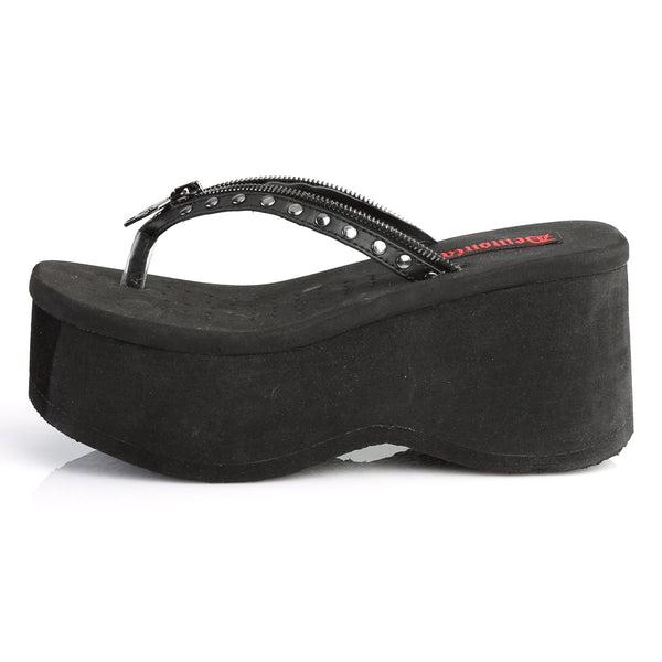 FUNN-33 Plateau Pantoletten Flip-Flop schwarz von DemoniaCult – Ansicht 3
