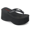 FUNN-33 Plateau Pantoletten Flip-Flop schwarz von DemoniaCult