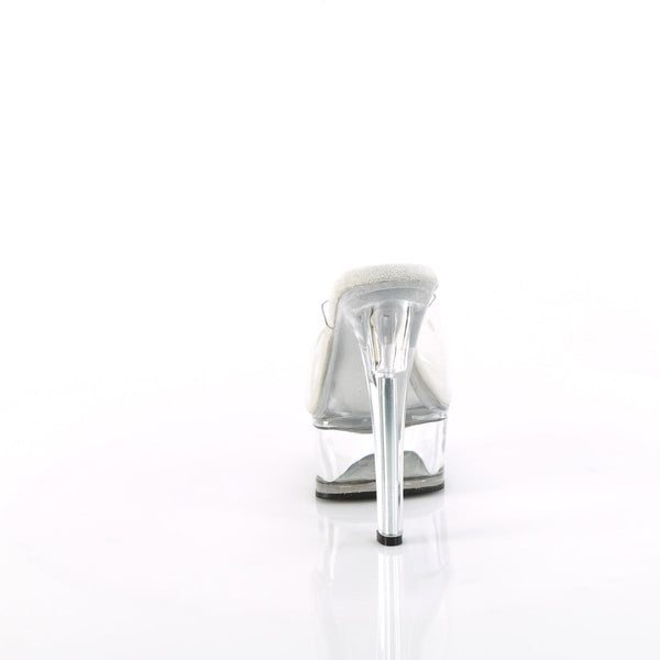 GLEAM-601 - Plateau High Heel Pantoletten - Transparent von Pleaser – Ansicht 4