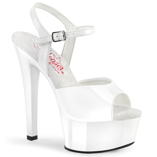 GLEAM-609 Plateau Sandaletten - Weiß von Pleaser