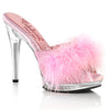 GLORY-501F-8 Marabu Pantoletten - Baby Pink/Transparent von Fabulicious