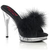 GLORY-501F-8 Marabu Pantoletten - Schwarz/Transparent von Fabulicious