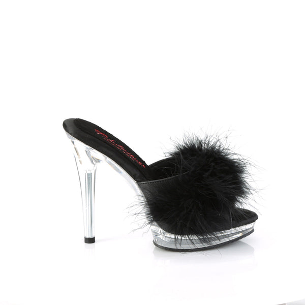 GLORY-501F-8 Marabu Pantoletten - Schwarz/Transparent von Fabulicious – Ansicht 5