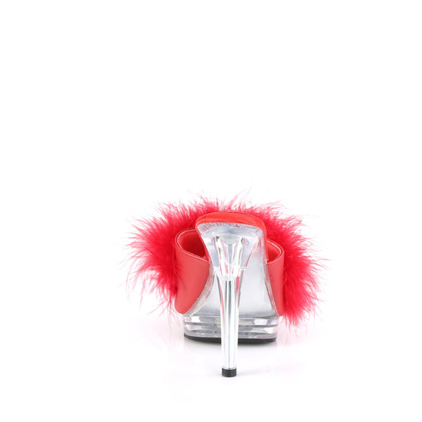 GLORY-501F-8 Marabu Pantoletten - Rot/Transparent von Fabulicious – Ansicht 4