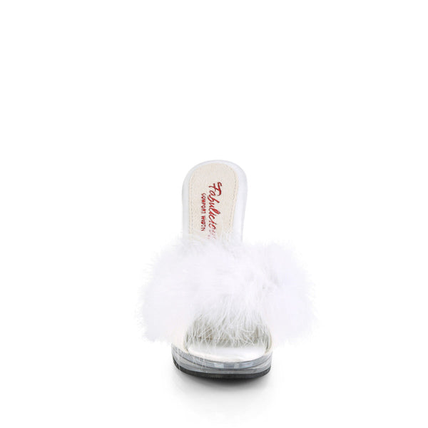 GLORY-501F-8 Marabu Pantoletten - Weiß/Transparent von Fabulicious – Ansicht 2