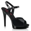 GLORY-509 High Heels Sandaletten - Lack Schwarz von Fabulicious