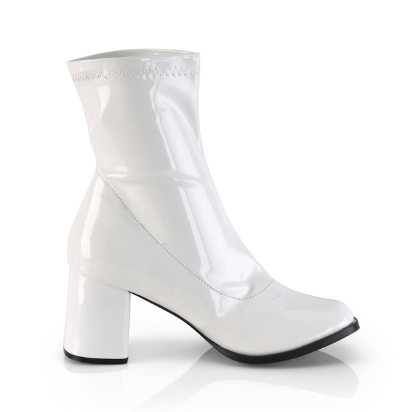 GOGO-150 Stiefeletten Weiß Lack | Funtasma