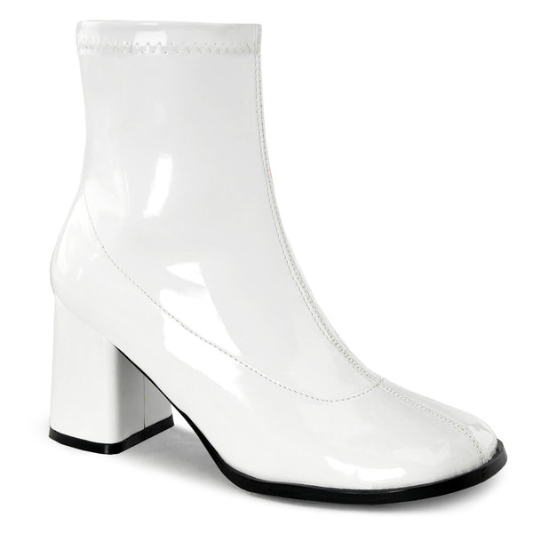 GOGO-150 Stiefeletten Weiß Lack | Funtasma