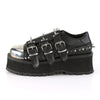 GRAVEDIGGER-03 Plateau Schuh schwarz Schnallen und Nieten Gothic von DemoniaCult – Ansicht 3