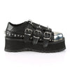 GRAVEDIGGER-03 Plateau Schuh schwarz Schnallen und Nieten Gothic von DemoniaCult – Ansicht 5