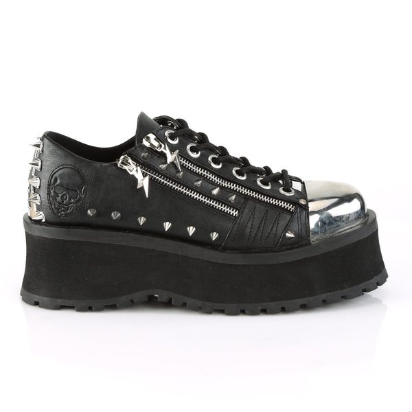 GRAVEDIGGER-04 Plateau Schuh schwarz Schnürung Nieten Gothic von DemoniaCult – Ansicht 5