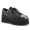 GRAVEDIGGER-04 Plateau Schuh schwarz Schnürung Nieten Gothic von DemoniaCult