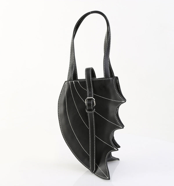 HB-215 Handtasche Fledermausflügel Schwarz von DemoniaCult – Ansicht 2