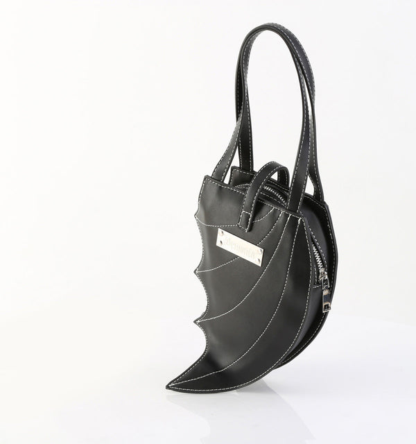HB-215 Handtasche Fledermausflügel Schwarz von DemoniaCult – Ansicht 4