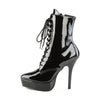 INDULGE-1020 Plateau Stiefeletten Lack Schwarz von Devious – Ansicht 3