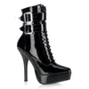 INDULGE-1026 Plateau Stiefeletten Schwarz Lack | Devious