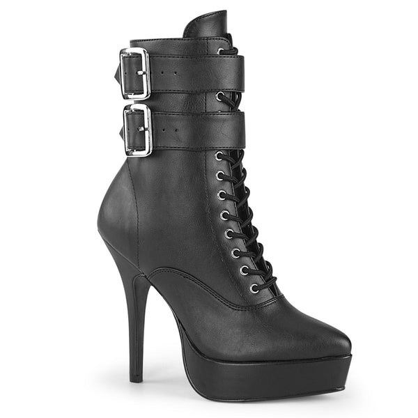 INDULGE-1026 Plateau Stiefeletten Schwarz Matt von Devious