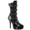 INDULGE-1038 Plateau Stiefeletten - Schwarz Lack von Devious
