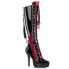 INDULGE-2028 Plateau Stiefel - Rot/Schwarz Lack von Devious