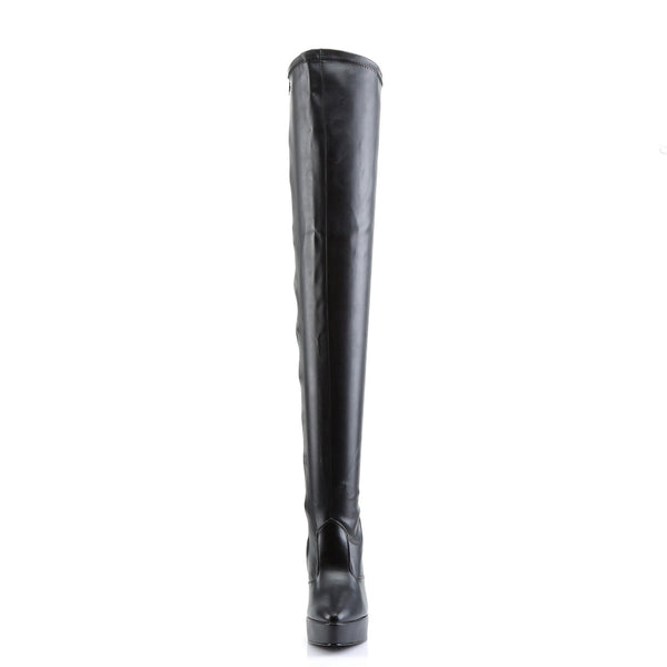 INDULGE-3000 Plateau Overknee Stiefel Schwarz Matt von Devious – Ansicht 2
