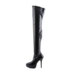INDULGE-3000 Plateau Overknee Stiefel Schwarz Matt von Devious – Ansicht 3