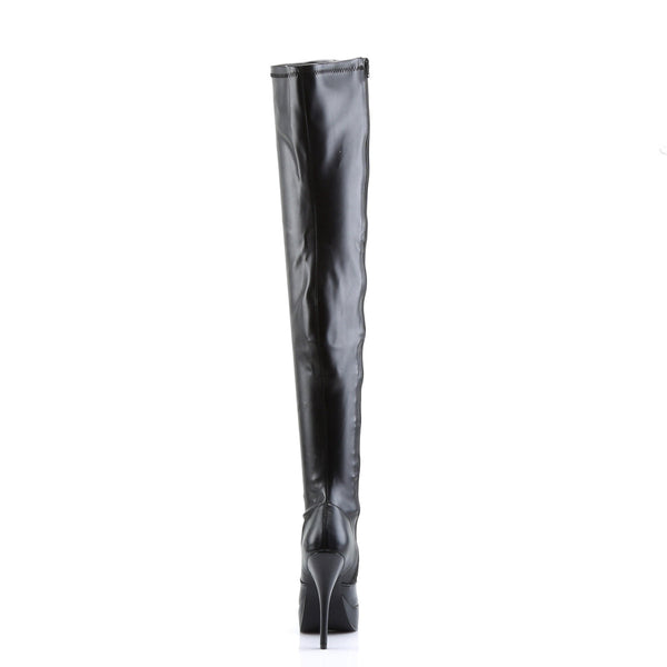 INDULGE-3000 Plateau Overknee Stiefel Schwarz Matt von Devious – Ansicht 4