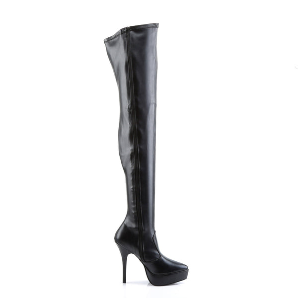 INDULGE-3000 Plateau Overknee Stiefel Schwarz Matt von Devious – Ansicht 5