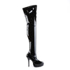 INDULGE-3000 Plateau Overknee Stiefel Schwarz Lack von Devious – Ansicht 5