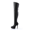 INDULGE-3011 Plateau Overknee Stiefel Schwarz von Devious – Ansicht 3
