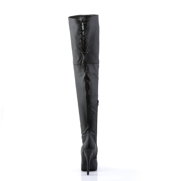 INDULGE-3011 Plateau Overknee Stiefel Schwarz von Devious – Ansicht 4