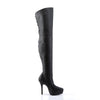 INDULGE-3011 Plateau Overknee Stiefel Schwarz von Devious – Ansicht 5