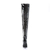 INDULGE-3063 Plateau Overknee Stiefel Lack Schwarz von Devious – Ansicht 4