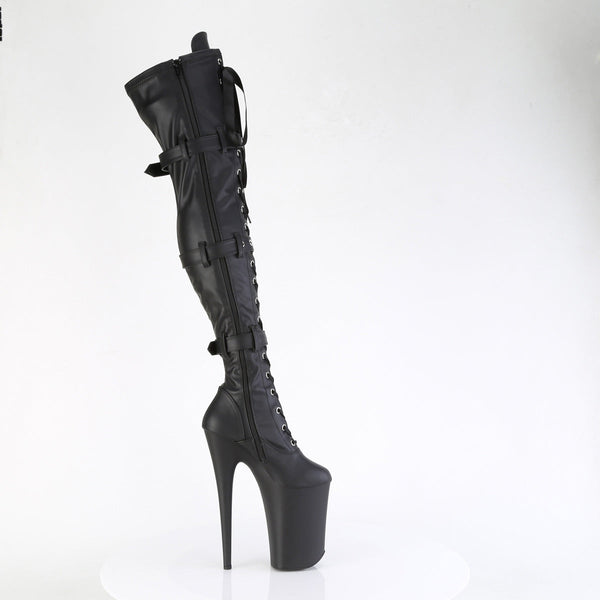 INFINITY-3028 - Plateau Overknee Stiefel - Schwarz Matt von Pleaser – Ansicht 5
