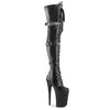 INFINITY-3028 - Plateau Overknee Stiefel - Schwarz Matt | Pleaser
