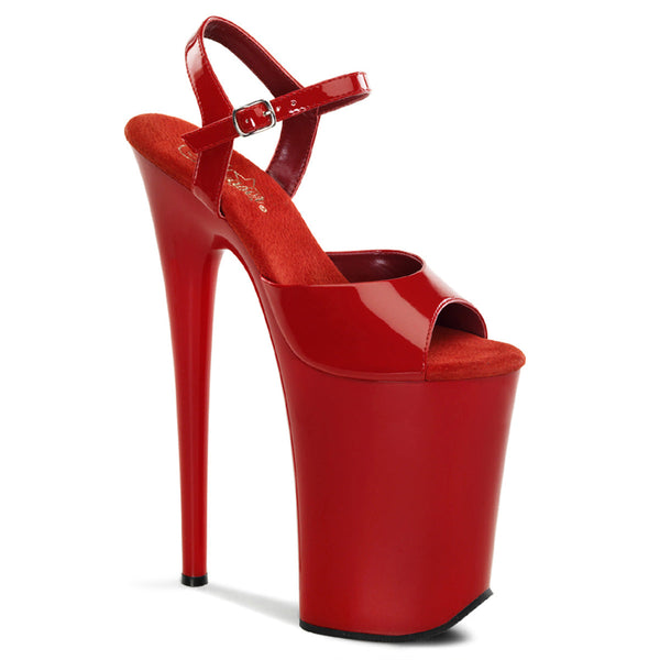 INFINITY-909 Sandalette Plateauschuhe Rot von Pleaser