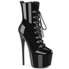 JUBILANT-1014 Plateau Stiefeletten Schwarz Lack von Pleaser