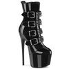 JUBILANT-1023 Plateau Stiefeletten Schwarz Lack | Pleaser