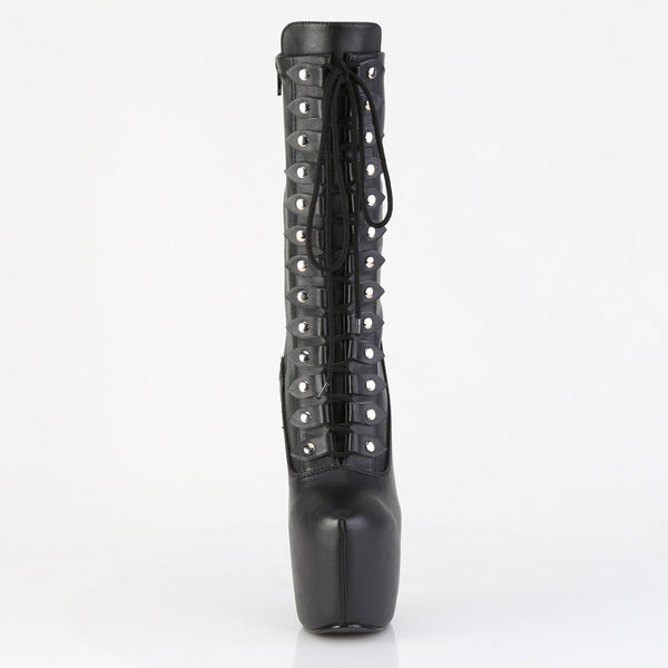 JUBILANT-1048 Plateau Stiefeletten Schwarz Matt von Pleaser – Ansicht 2