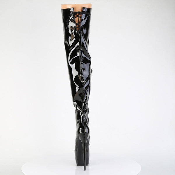 JUBILANT-3007 Plateau Overkneestiefel Schwarz Lack von Pleaser – Ansicht 4