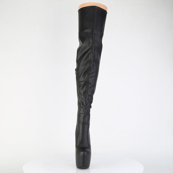JUBILANT-3007 Plateau Overkneestiefel Schwarz Matt von Pleaser – Ansicht 2