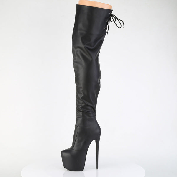 JUBILANT-3007 Plateau Overkneestiefel Schwarz Matt von Pleaser – Ansicht 3