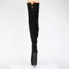 JUBILANT-3007 FS Plateau Overkneestiefel Schwarz Velour von Pleaser – Ansicht 4