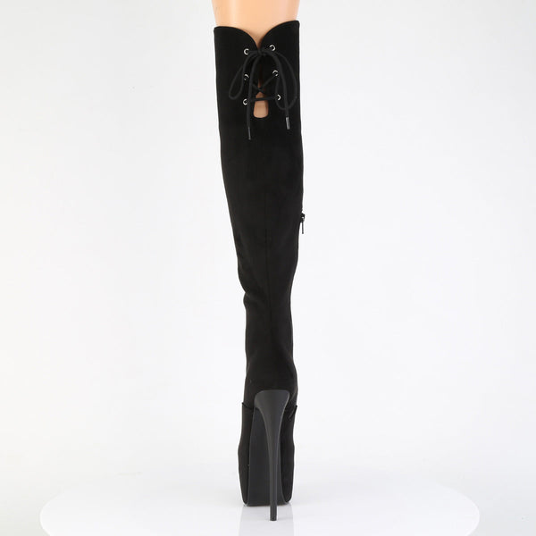 JUBILANT-3012FS Plateau Stiefel Schwarz Velour von Pleaser – Ansicht 4