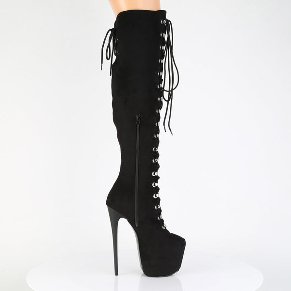 JUBILANT-3012FS Plateau Stiefel Schwarz Velour von Pleaser – Ansicht 5